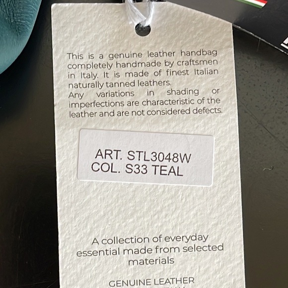 NWT Stella Bianca Italian Woven Leather Clutch Bag in Teal. - Picture 6 of 6